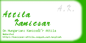 attila kanicsar business card